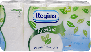 Ecoring toalettpapír, 8 tekercs, 2 rétegű Regina
