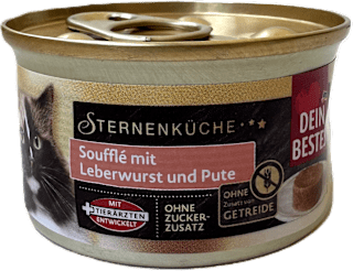 Souﬄé per gatti con salsiccia di fegato e tacchino DEIN BESTES