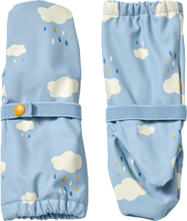 Regenhandschuhe mit Futter & Wolken-Muster, blau, Gr. 2 PUSBLU