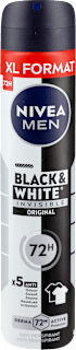 BLACK&WHITE INVISIBLE ORIGINAL antiperspirant dezodorans sprej za muškarce, XL FORMAT NIVEA MEN
