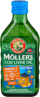 COLD LIVER OIL OMEGA-3 ulje jetre bakalara: Vitamini A-D-E - tutti frutti MÖLLER'S