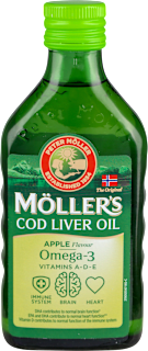 COD LIVER OIL Omega-3 ulje jetre bakalara: Vitamini A-D-E - ukus jabuka MÖLLER'S