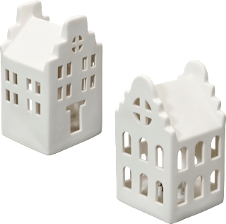 LED Porzellangiebelhaus, matt weiß Dekorieren & Einrichten