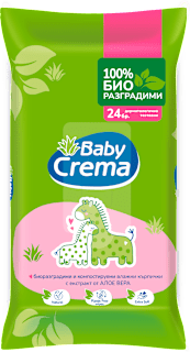Влажни кърпички с екстракт от алое вера Baby Crema