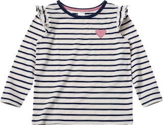 Langarmshirt mit Herz-Applikation, blau + weiß, Gr. 122 ALANA