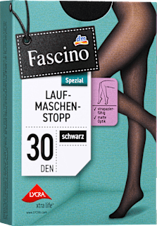 Strumpfhose Laufmaschenstopp schwarz, Gr. 38/40 Fascino