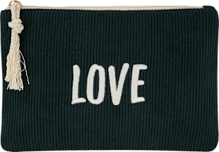 Kosmetiktasche dunkelgrün "Love" Soapland