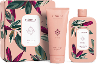 Set regalo Damasco in fiore Rituena