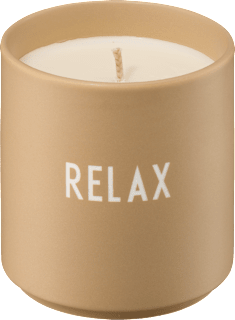 Duftkerze im Porzellanbecher "RELAX", beige (8,8x8 cm), 1 St