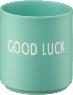 Lieblingsbecher aus Porzellan "GOOD LUCK", hellgrün (300 ml), 1 St