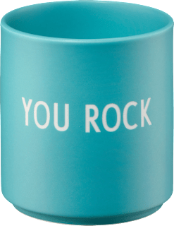 Lieblingsbecher aus Porzellan "YOU ROCK", aquablau (300 ml), 1 St