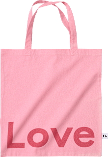 Tragetasche "Love" aus Bio-Baumwolle, rosa/pink (44x42 cm), 1 St