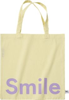 Tragetasche "Smile" aus Bio-Baumwolle, gelb/lavendel (44x42 cm), 1 St
