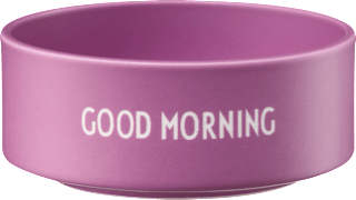 Schüssel aus Porzellan "GOOD MORNING", lila (12x6 cm), 1 St