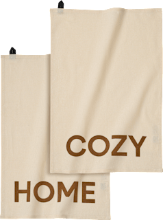 Geschirrtuch "COZY HOME", offwhite/braun (60x40 cm), 2 St