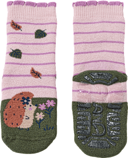 Stoppersocken mit Igel-Motiv, lila & grün, Gr. 23/24 ALANA