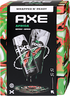 Africa férfi tusfürdő és deo spray ajándékcsomagban AXE