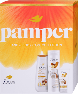 Pamper kézkrém, tusfürdő, testápoló ajándékcsomag Dove