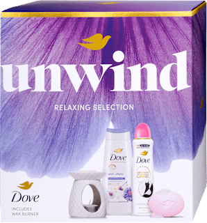 Unwind tusfürdő, deo spray, szappan és párologtató ajándékcsomag Dove