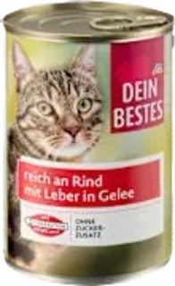 Hrană umedă pentru pisici cu vită Dein Bestes