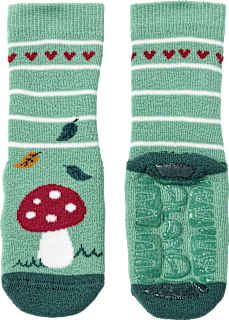 Stoppersocken mit Pilz-Motiv, grün, Gr. 21/22 ALANA
