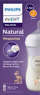 Babyflasche Natural Response weiß/Giraffe, ab dem 3. Monat, 260 ml PHILIPS AVENT