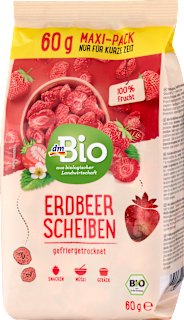 Trockenfrüchte Erdbeerscheiben gefriergetrocknet Maxi-Pack dmBio