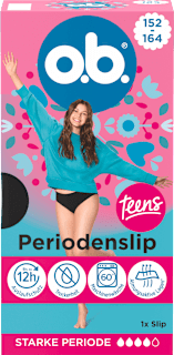 Periodenunterwäsche Slip Teens schwarz, Gr. 152-164 o.b.