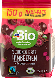 Bio liofilizirane maline, oblite s temno čokolado, maxi pakiranje dmBio