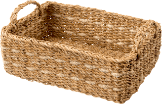 Korb aus Seegras, rechteckig, natur/offwhite (29x20x14 cm) BOLTZE