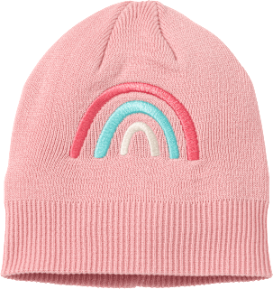 Mütze mit Regenbogen-Applikation, rosa, Gr. 54/55 ALANA