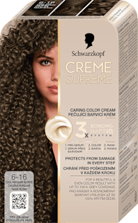 Barva za lase 6-16 Cool Ash Light Brown Schwarzkopf CREME SUPREME