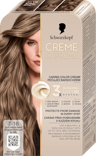 Barva za lase 7-16 Cool Ash Dark Blonde Schwarzkopf CREME SUPREME