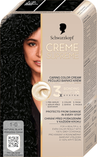 Barva za lase 1-0 Natural Black Schwarzkopf CREME SUPREME