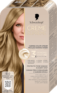 Farba na vlasy - 8-0 prirodzená svetlá blond Schwarzkopf CREME SUPREME