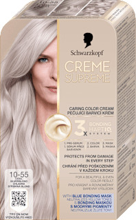 Farba na vlasy - 10-55 chladná strieborná blond Schwarzkopf CREME SUPREME
