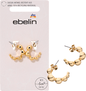Creolen mit Bubbles recycelt, Gold-Optik ebelin