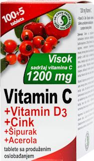 C-vitamin 1200 mg+D3+Cink+Šipurak+Acerola  DR CHEN PATIKA
