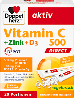 Vitamin C + Zink 500 Direct Depot Portionssticks Doppelherz