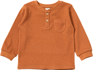 Langarmshirt mit Waffel-Struktur, braun, Gr. 104 ALANA