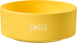 Schüssel aus Porzellan "SMILE", gelb (12x6 cm), 1 St