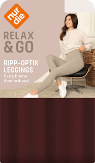 Relax & Go Leggings Ripp-Optik braun, Gr. 44/46 nur die