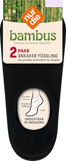 Bambus Füsslinge Socken schwarz, Gr. 35 - 38 (2 Paar) nur die