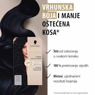 Boja za kosu Creme Supreme – 1-1 Cool Black  Schwarzkopf CREME SUPREME