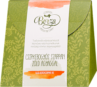 Csipkebogyós szappan zöld agyaggal díszdobozban Borza
