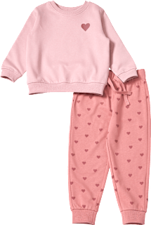Set mit Sweatshirt & Jogginghose mit Herz-Muster, rosa, Gr. 110 ALANA