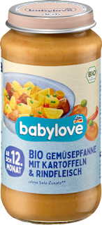 Bio zeleninový príkrm so zemiakmi a hovädzím mäsom babylove