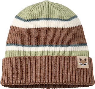 Mütze mit Viskose & Streifen-Muster, grün + braun, Gr. 52/53 PUSBLU