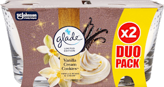 vonná svíčka ve skle Vanilla Cream Cookies duopack, 2x112 g glade