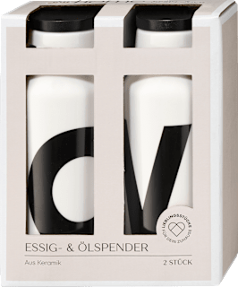 Essig- & Ölspender aus Keramik, weiß/schwarz (18 cm), 1 St